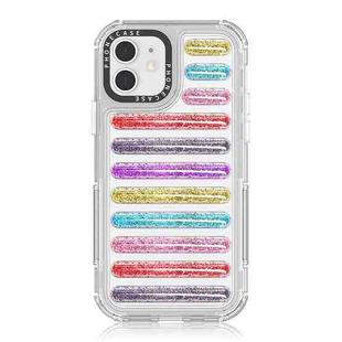 For iPhone 12 / 12 Pro Capsule Glitter TPU Hybrid PC Airbag Phone Case(Mixed Color)