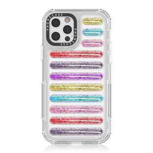 For iPhone 12 Pro Max Capsule Glitter TPU Hybrid PC Airbag Phone Case(Mixed Color)