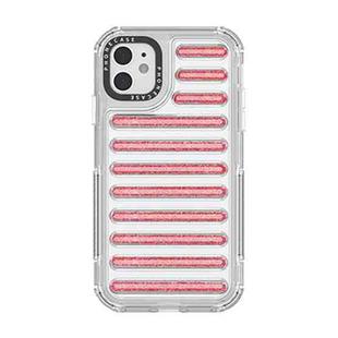 For iPhone 11 Capsule Glitter TPU Hybrid PC Airbag Phone Case(Red)