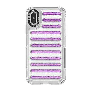 For iPhone XS / X Capsule Glitter TPU Hybrid PC Airbag Phone Case(Purple)