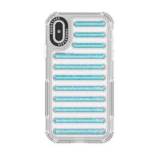 For iPhone XS / X Capsule Glitter TPU Hybrid PC Airbag Phone Case(Blue)