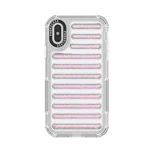 For iPhone XS / X Capsule Glitter TPU Hybrid PC Airbag Phone Case(Pink)