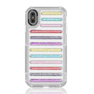 For iPhone XS Max Capsule Glitter TPU Hybrid PC Airbag Phone Case(Mixed Color)