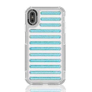 For iPhone XS Max Capsule Glitter TPU Hybrid PC Airbag Phone Case(Blue)