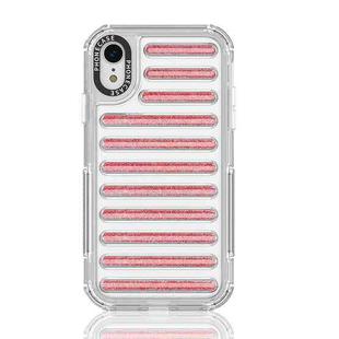 For iPhone XR Capsule Glitter TPU Hybrid PC Airbag Phone Case(Red)