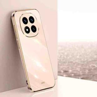 For Redmi Note 14 Pro+ 5G XINLI Straight Edge 6D Electroplate TPU Phone Case(Pink)