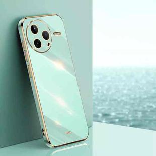 For Redmi K80 XINLI Straight 6D Plating Gold Edge TPU Phone Case(Mint Green)