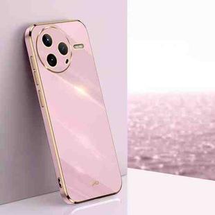 For Redmi K80 XINLI Straight 6D Plating Gold Edge TPU Phone Case(Cherry Purple)