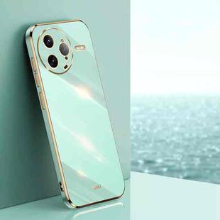 For Redmi K80 Pro XINLI Straight 6D Plating Gold Edge TPU Phone Case(Mint Green)