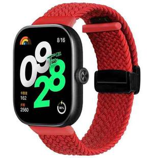 For Xiaomi Smart Band 9 Pro / 8 Pro Folding Magnetic Buckle Braided Watch Band(Red)