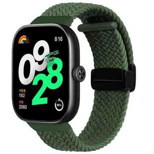 For Xiaomi Smart Band 9 Pro / 8 Pro Folding Magnetic Buckle Braided Watch Band(Green)