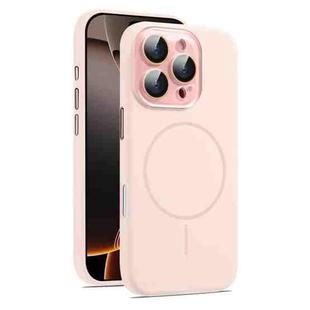 For iPhone 16 Pro AG Fine Hole Liquid Silicone MagSafe Magnetic Phone Case(Pink)