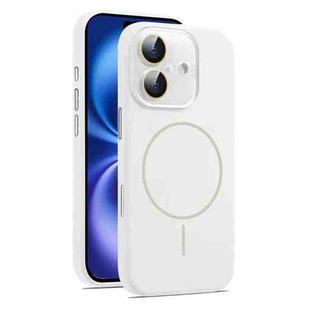 For iPhone 16 Plus AG Fine Hole Liquid Silicone MagSafe Magnetic Phone Case(White)