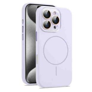 For iPhone 15 Pro Max AG Fine Hole Liquid Silicone MagSafe Magnetic Phone Case(Lilac)