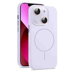 For iPhone 13 AG Fine Hole Liquid Silicone MagSafe Magnetic Phone Case(Lilac)