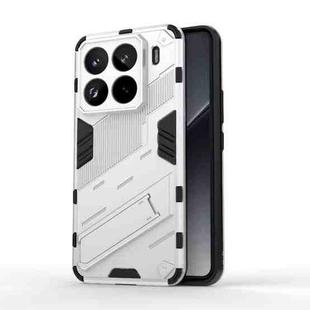For Xiaomi 15 Pro 5G Punk Armor 2 in 1 PC + TPU Phone Case with Holder(White)