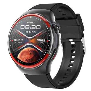 T82 1.43 inch Round Screen BT Call Smart Watch, Heart Rate / Blood Pressure / Blood Oxygen / Sleep / Blood Sugar / HRV / Metope / SOS, Strap:Silicone Black