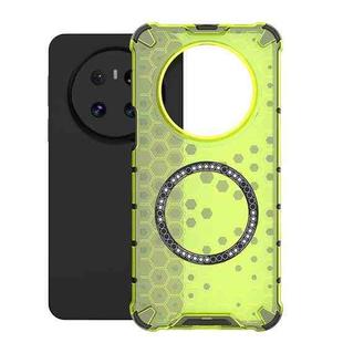 For Huawei Mate 70 Honeycomb Magnetic Ring Shockproof Phone Case(Green)