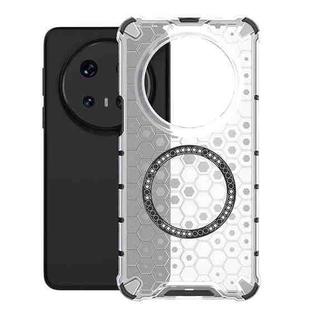 For Huawei Mate 70 Pro / 70 Pro+ Honeycomb Magnetic Ring Shockproof Phone Case(White)