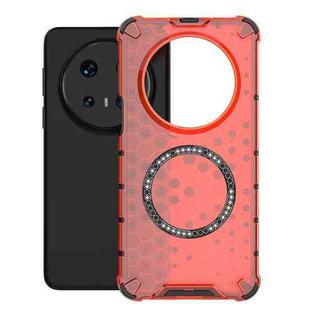 For Huawei Mate 70 Pro / 70 Pro+ Honeycomb Magnetic Ring Shockproof Phone Case(Red)