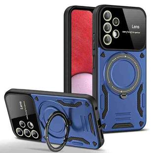 For Samsung Galaxy A13 Large Window MagSafe Holder Phone Case(Blue)