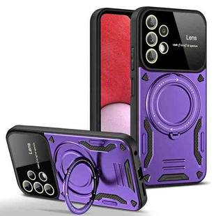 For Samsung Galaxy A13 Large Window MagSafe Holder Phone Case(Purple)