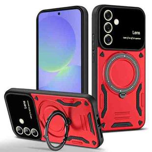 For Samsung Galaxy A56 / A36 5G Large Window MagSafe Holder Phone Case(Red)
