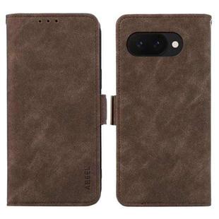 For Google Pixel 9a ABEEL Frosted Magnetic RFID Leather Phone Case(Brown)