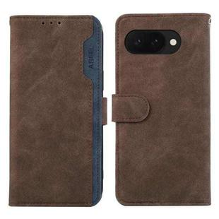 For Google Pixel 9a ABEEL Color Block Magnetic RFID Leather Phone Case(Brown-Blue)