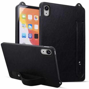 For iPad mini 6 / mini 2024 TPU Leather Back Tablet Case with Wristband(Black)