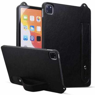 For iPad Air 11 2025 / 2024 TPU Leather Back Tablet Case with Wristband(Black)