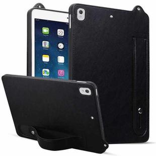 For iPad 10.2 2021 / 2020 / 10.5 2019 TPU Leather Back Tablet Case with Wristband(Black)