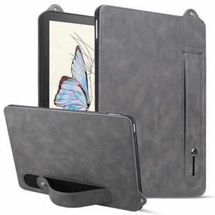 For Amazon Kindle Paperwhite 5 11th TPU Leather Back Tablet Case with Wristband(Grey)