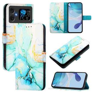 For Cubot A20 PT003 Marble Pattern Flip Leather Phone Case(Green)