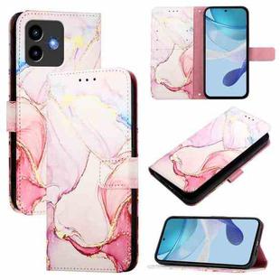 For Cubot Note 40 PT003 Marble Pattern Flip Leather Phone Case(Rose Gold)