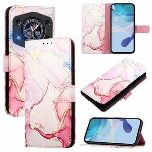 For Cubot A30 PT003 Marble Pattern Flip Leather Phone Case(Rose Gold)