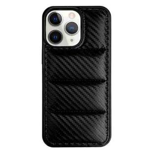 For iPhone 12 Pro Carbon Fiber Texture Down Jacket Phone Case(Black)