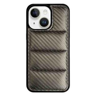 For iPhone 13 Carbon Fiber Texture Down Jacket Phone Case(Grey)