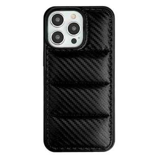 For iPhone 13 Pro Carbon Fiber Texture Down Jacket Phone Case(Black)