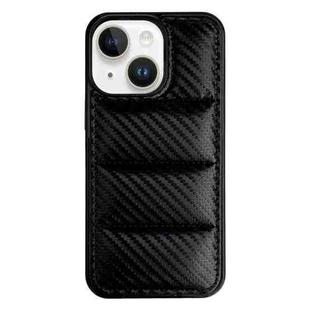 For iPhone 14 Carbon Fiber Texture Down Jacket Phone Case(Black)