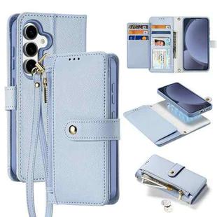 For Samsung Galaxy S25+ 5G DUX DUCIS Lawa Series 2 in 1 Wallet Zipper Detachable MagSafe Phone Case with Lanyard(Light Blue)