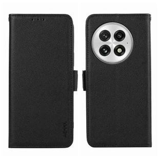 For OnePlus 13 ABEEL Side-Magnetic Litchi Pattern Leather RFID Phone Case(Black)