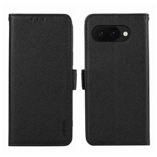 For Google Pixel 9a ABEEL Side-Magnetic Litchi Pattern Leather RFID Phone Case(Black)