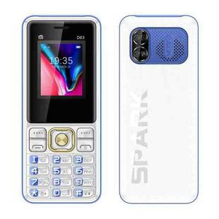 D63 Elder Keypad Phone, 1.77 inch, 3600mAh, SOS, FM, Dual SIM, GSM, Plug:EU Plug(Blue)