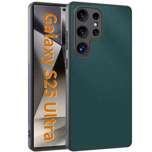 For Samsung Galaxy S25 Ultra 5G Ultra-thin Plain Skin Leather Phone Case(Green)