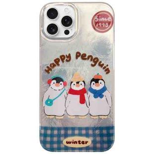 For iPhone 14 Pro Colorful PC Hybrid TPU Phone Case with Lanyard(Penguin)