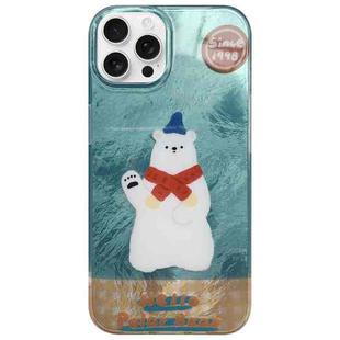 For iPhone 14 Pro Colorful PC Hybrid TPU Phone Case with Lanyard(Polar Bear)