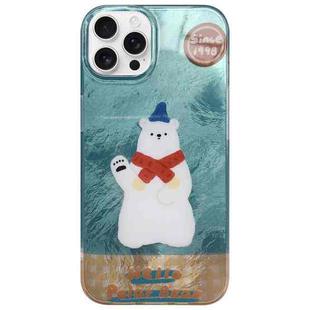 For iPhone 14 Pro Max Colorful PC Hybrid TPU Phone Case with Lanyard(Polar Bear)