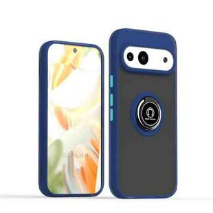 For Google Pixel 9a Q Shadow 1 Series TPU + PC Phone Case with Ring(Royal Blue)