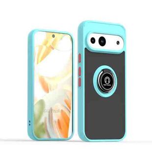 For Google Pixel 9a Q Shadow 1 Series TPU + PC Phone Case with Ring(Sky Blue)